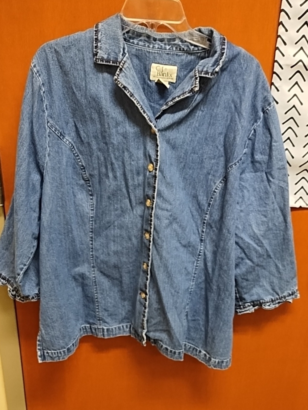 CJ Banks Denim Blue Women Top